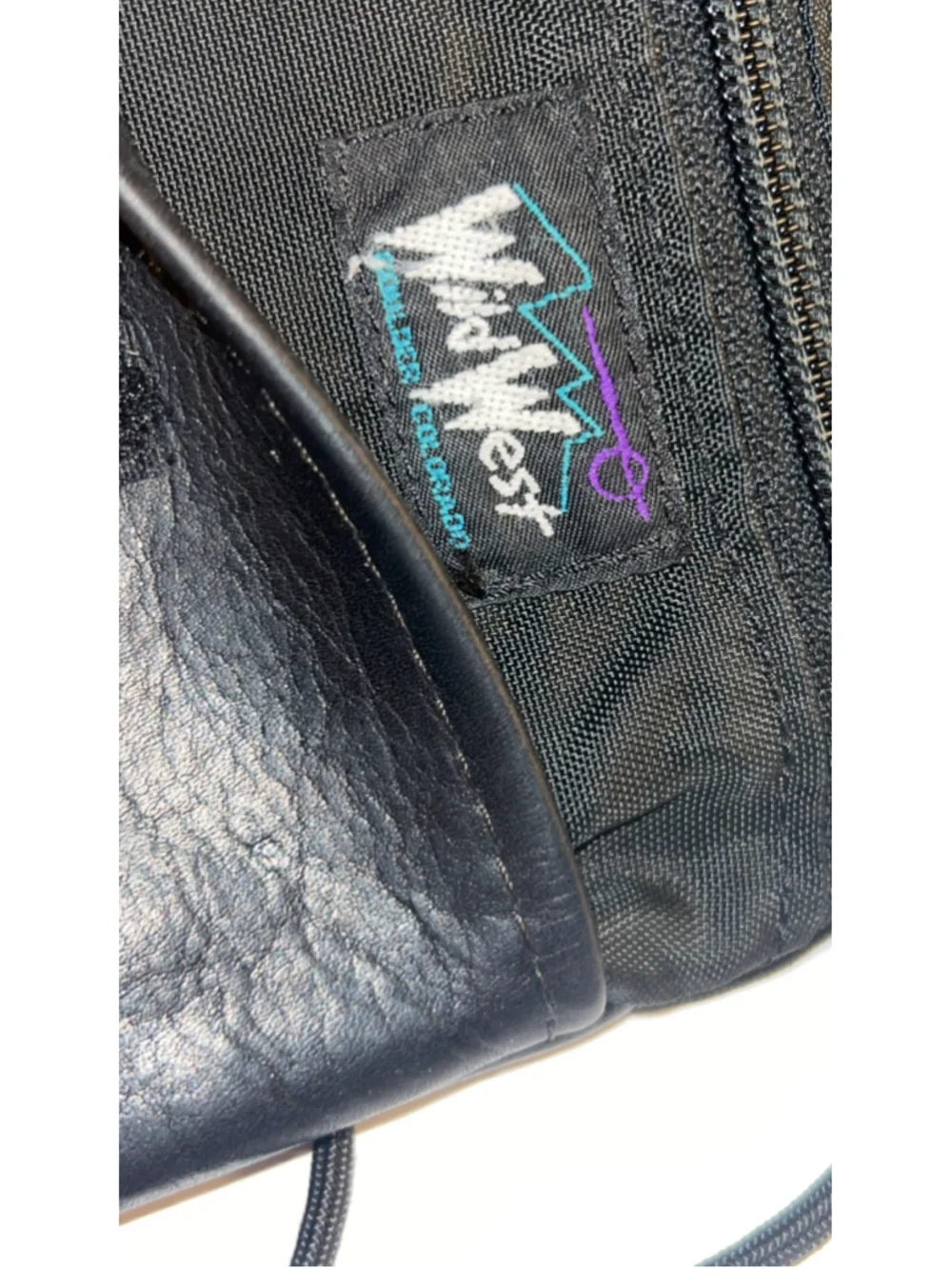 Women's Wild West Black Leather Crossbody Bag One Size